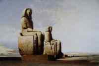 The Colossi of Memnon, giants who guard the approach to ancient burials from the city of Thebes and the Valley of the Kings.