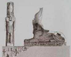 El Seboua statues by Francois Gau, 1822.