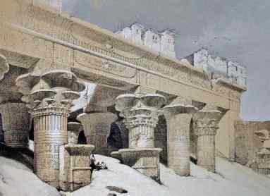 People built their houses atop Edfu Temple to avoid the bugs.